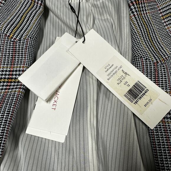 Veronica Beard NWT Multi Glenn Beacon Dickey Plaid Blazer Jacket Women's Size 12 - Picture 5 of 10